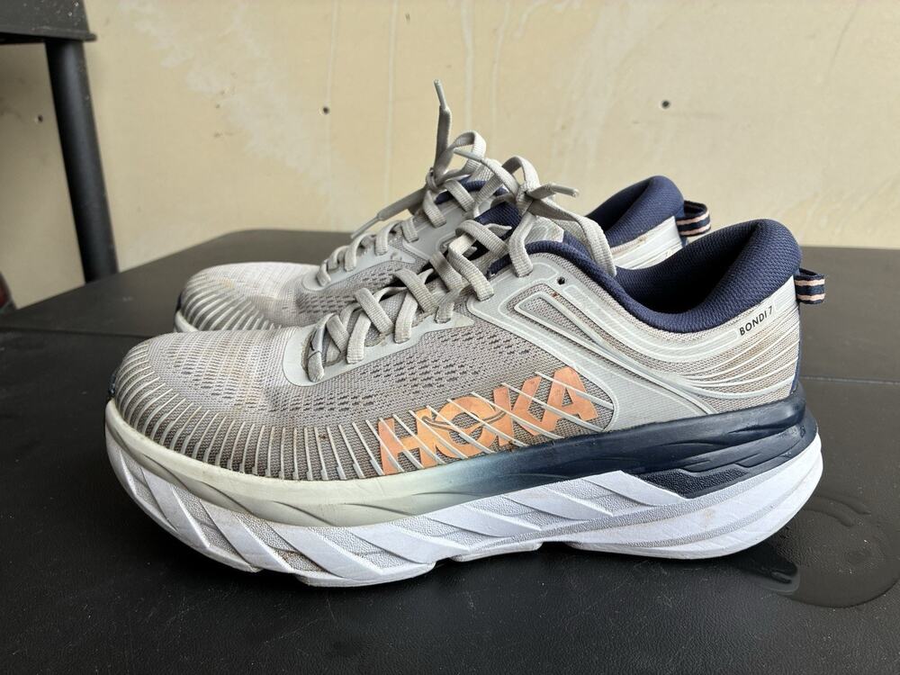 Hoka One Bondi 7 Gray Women’s Running Shoes Size 8.5 - 1110531-LRBI